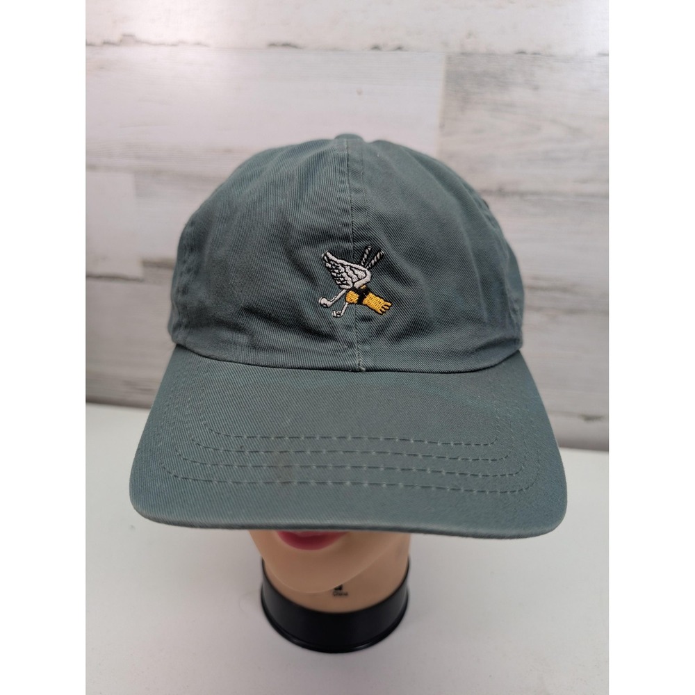 Winged Foot Hat Cap Strap Back Green Cotton Embroidered Dad Golf Logo Mens